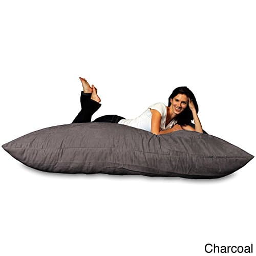 Theater Sacks LLC Huge Memory Foam Micro Suede Beanbag Pillow Charcoal