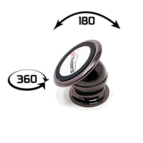GTRacers Mobile phone holder Magnet bracket 360 degrees Mount Holder for Apple iPhone iPod Samsung Galaxy LG HTC MOTO, Android all Smartphones (black)