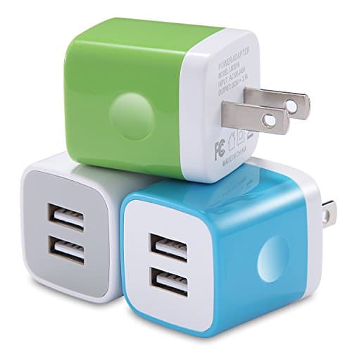 USB Wall Charger, WITPRO 3-Pack 2.1AMP Dual Port USB Power Adapter Wall Charger Plug Charging Block Cube for iPhone X/8/7/ 6 Plus/SE/5S, Samsung Galaxy S5/S6/S7 Edge, LG, ZTE, Android Phone More
