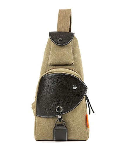 SYJO Mini Backpack Casual Canvas Chest Bag Sling Shoulder Bag Rucksack