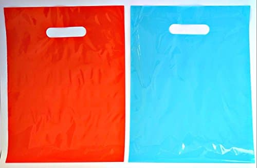150 Red and Blue, 1.5 mil, 9x12" extra thick! plastic retail shopping merchandise bags