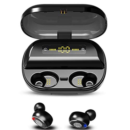 ZJE V11s Wireless Headphones, Bluetooth 5.0 TWS True Wireless Earphones with Mic IP-X57 Waterproof CVC8.0 Noise Cancelling in-Ear Wireless Earbuds with Charging Case for iPhone, Samsung and Huawei