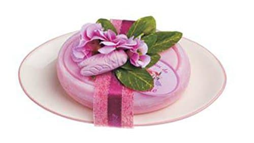 Le Chatelard 100g Savon De Marseille Rose Soap in Round Ceramic Bath Soap Dish