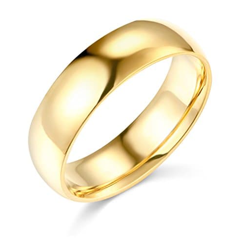 14k Yellow Gold 6mm Plain Wedding Band - Size 5.5