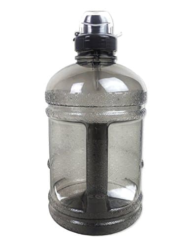 Gray 64OZ/1.89L BPA Free Plastic Water Bottle Half Gallon Drink Gym Canteen Jug Container Sports Cap Camping Hiking Drinking Water Bottle