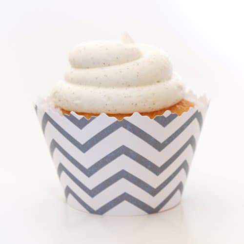 Chevron Cupcake Wrappers - Set Of 12 (Silver Gray)