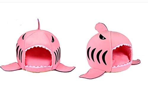 Grey Shark Bed for Small Cat Dog Cave Bed Removable Cushion