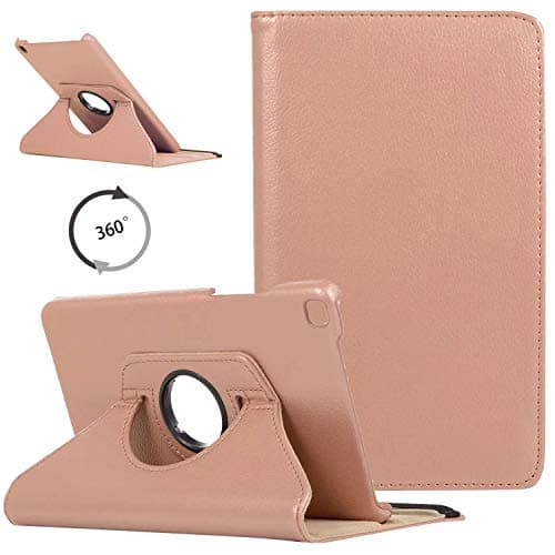 Case for Samsung Galaxy Tab A 8.0 2019 SM-T290 SM-T295 - UGOcase 360 Degree Rotating PU Leather Slim Lightweight Protective Multi-Angle Stand Hard PC Cover for Galaxy Tab A 8.0 Inch 2019, Rose Gold