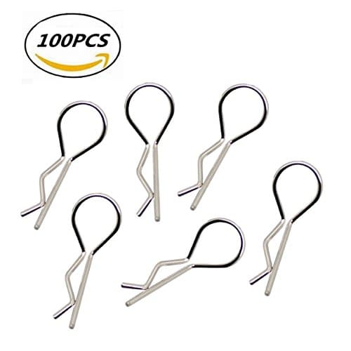 100 Pack Vgoohobby Universal Body Shell Clip Pin Post Spare Part Compatible with HSP Redcat HPI RC 1/10 1/12 Model Car ,Silver