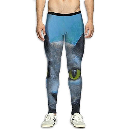MSYGP Russian Blue Cat Compression Pants Men Crazy Tights Leggings Running Gym Tights For Men