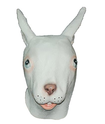 DylunSkyNew Halloween White Rabbit Latex Mask