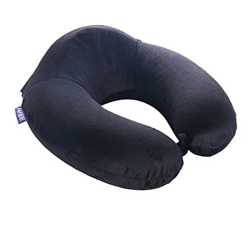 Soft Memory Foam Travel Pillow U-shaped Neck Support Pillow Portable Hump Design Traveling Airplane Pillow with Velour Cover for Train Car Bus Office Home Camping Neck Scarf Pillow (Black)