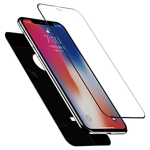 iPhone X Screen Protector, [2 Packs] [ Clear Front + Black Back ] Tempered Glass iPhone X Full Screen Protectors [3D Touch] Case Friendly Protective Screen Protector Glass for Apple iPhone X