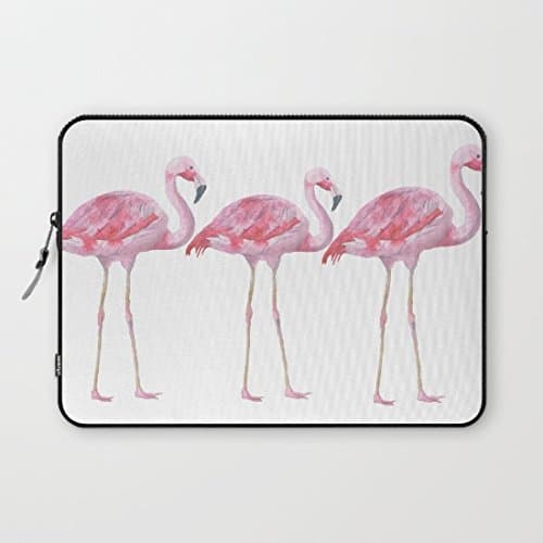 Longdong 13 Inches Flamingo On White Backround Computer Case Bag Slim Waterproof Neoprene Laptop Sleeve for MacBook Pro / Laptops / Notebook
