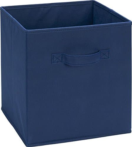 Set of 3 Foldable Cloth Storage Cube Basket Bin Organizer Containers Drawer Organize Your Home Closet Bedroom Nursery Dark Blue