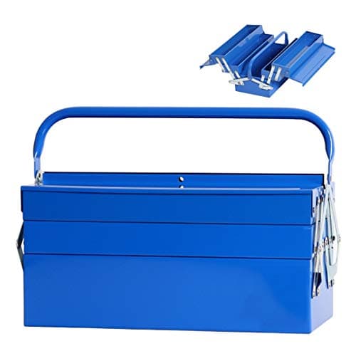 Portable Toolbox 5-Tray Cantilever Metal Tool Box Three-layer Metal Toolbox Repair Car Home Hardware Storage Box Storage For Tools (Color : Blue)
