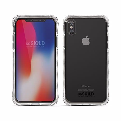 SoSkild Absorb Impact Back Case Transparent For Apple iPhone Xs/X Shockproof Drop Safe Rugged Protective Clear Cover Snap Case