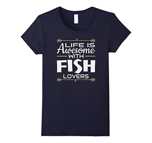 Womens Fish Pet Aquarium Ichthyologists Tee Medium Navy