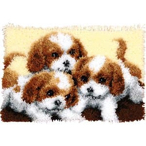 Latch Hook Rug Kit"Playful Puppies" 52x38cm