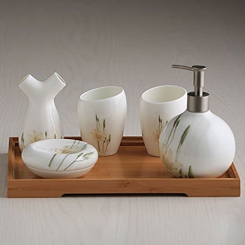 YUSHI Vanity sets_ Bath 5 5 piece continental vanity bathroom brushing cup rinsing cup kit without Tray Bathroom Accessories