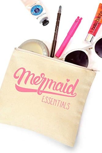 Mermaid Essentials Canvas All Purpose Zip Bag in Natural