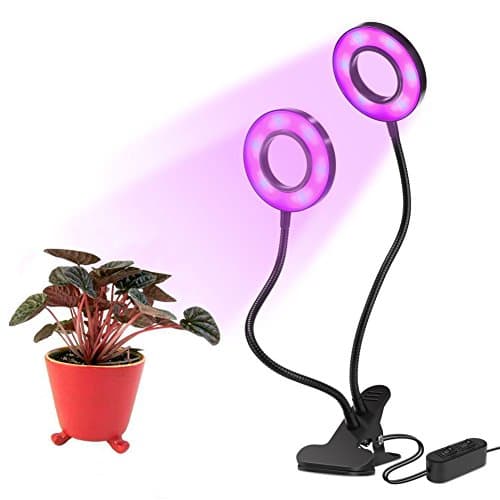 18W Dual Head LED Grow Light Full Spectrum Dimmable LED Grow Light Double on/off Switch