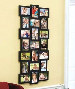 21 Photo Collage Picture Frame Over 3' Tall Hangs Horizontally &amp; Vertically New