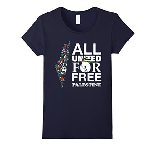 Womens Free Palestine T Shirt Medium Navy