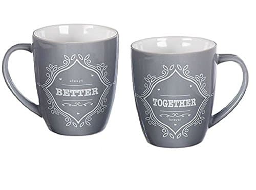 11oz Mug Set - Better Together Set Of 2 Mugs; 4"H. Wedding Gift.