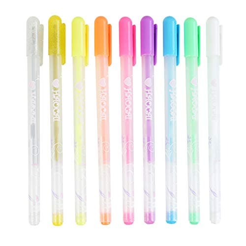 0.8mm Line Tip Sketching Pens Fine White Gel Pen for Artists Dark Papers Highlight Drawing Art Design Supplies Highlight Sketching Pens 9Pcs