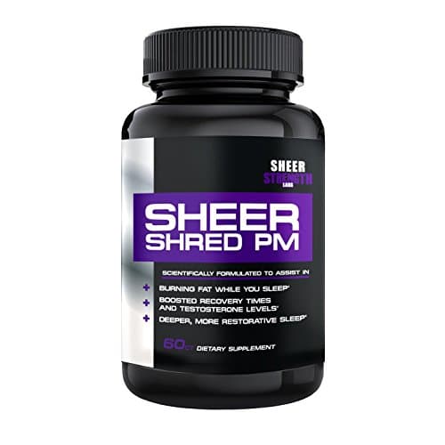 Extra Strength Nighttime Fat Burner and Sleep Aid Supplement - Shred PM - Non-GMO Carb Blocker Diet Pills - 60 Stimulant-Free Weight Loss Pills - Sheer Strength Labs