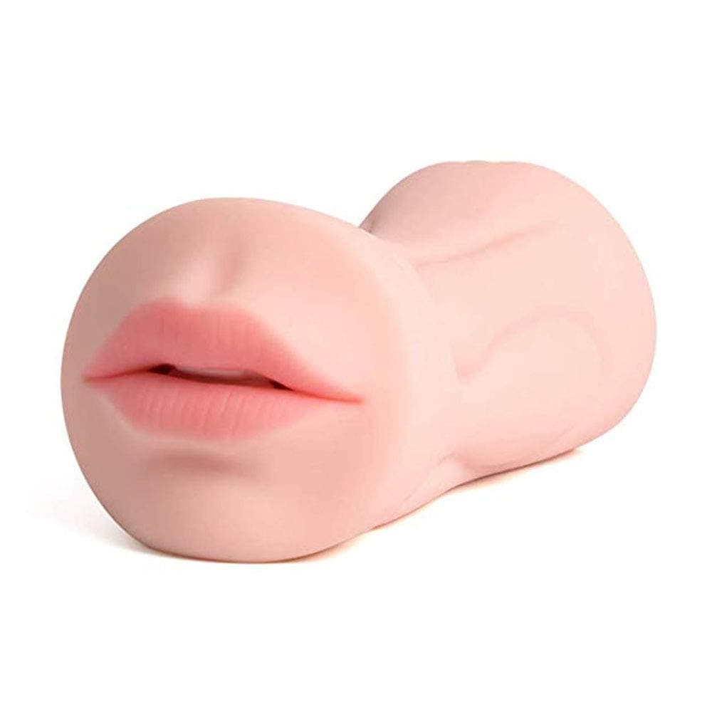 Male 2 in 1 Double Head 3D Massage Cup with Adjustable Tightness and Ergonomic Design Made of Safe Silicone and ABS, Great for Couple Game Pink