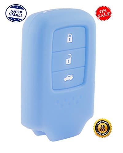 Honda Key Protector - Silicone Rubber Smart Key Cover - Protecting Remote Control (Key Fob) Case Cover By NJM (Blue)