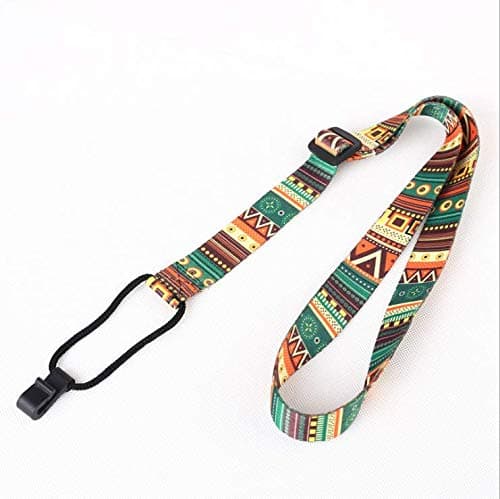 Ukulele Strap-Hawaiian style adjustable neck strap for ukulele with hooks and requires no nails - concert mediant ukulele strap