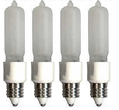 4 Pcs of 100 Watt E11 Base Mini Candelabra, Halogen Light Bulb, 120 Volts, 120V 100W Frost