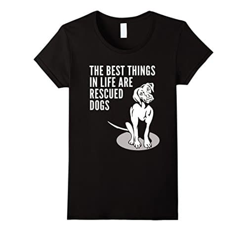 Women's Dog Rescue T-Shirt Medium Black