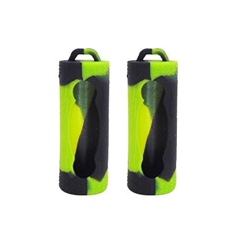 RAYEE Protective Silicone Case Cover for 26650 Batteries 2 Pack (Black Green)