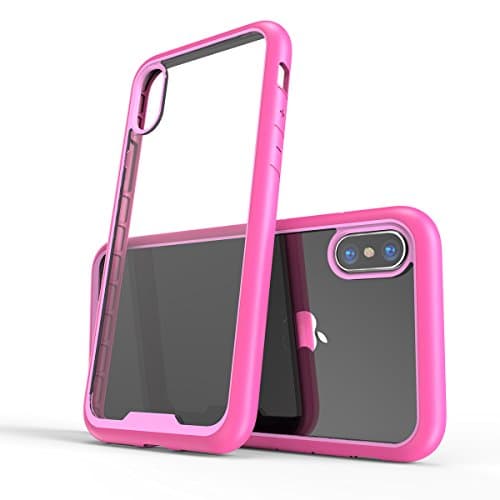 iPhone X Hybrid Hard Case, Unicorn Beetle Style Premium Protective Clear Bumper Case for Apple iPhone X (Pink/Clear)