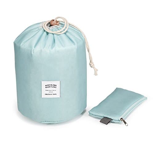 Bag Nylon High Capacity Drawstring Drum Wash Bags Makeup Organizer Storage (Mint Green)