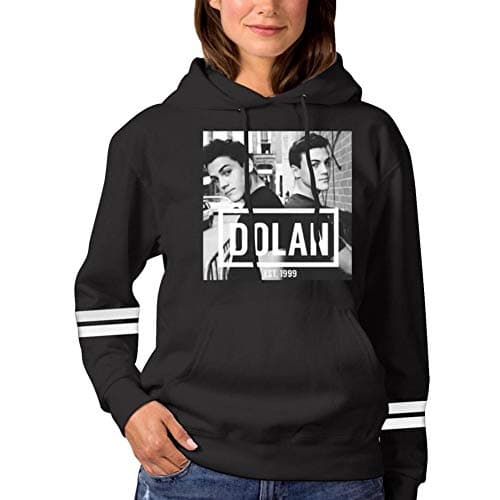 Clothesly Women's Pullover Dolan Twins Casual Long Sleeve Crewneck Sweaters Funny Sweatshirt Blouse Pockets Outwear Black