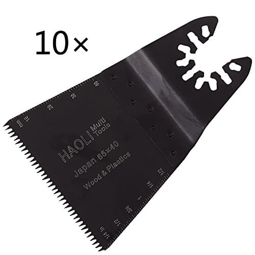 HAOLI Oscillating Tool Saw Blades Accessories Fit for Multimaster Power Tools as Fein, Dremel, Bosch,Makita,Einhell and more,with Carbide Blades (10pcs, HL653K)