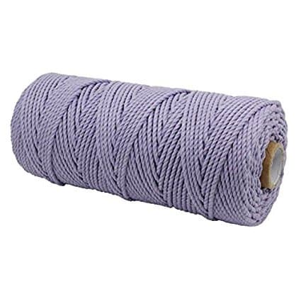Natural Colorful Cotton Macrame Wall Hanging Plant Hanger Craft Making Knitting Cord Rope Natural Color 3mm (purple)