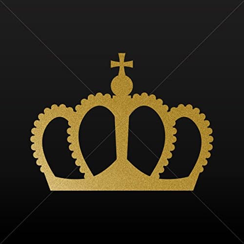 Heraldic Various sizes Stickers Decal Royal Crown Chess Queen King Kingdom Romania Gold-Matte (5 X 3.75 Inches)