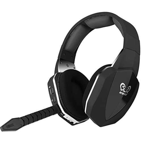 HUHD HW-398BK 2.4Ghz Optical Wireless Gaming Headset with Microphone for PS4/3, Xbox and PC - Black