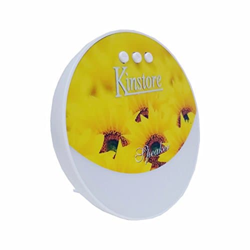 Kinstore USB Mini Wireless Speaker 9 Mode 7 Colorful Light TF Card Typed Crescent Moon Shape (White Style B)