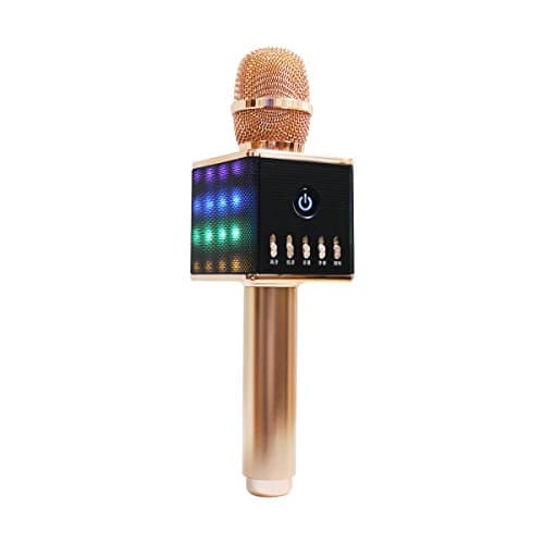 Karaoke Microphone SIBORIE Wireless Microphone Colorful 48 LED Light Mic Voice Changer Bluetooth G Sync Podcast Microphone IPhone Android for PC Smartphone Cellphone Electronic Equipment Home KTV Q19