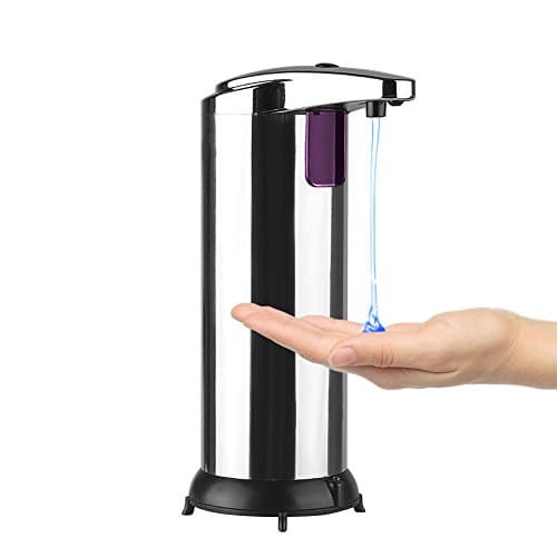 TopEUR Automatic Soap Dispenser Stainless Steel Countertop Touchless Sensor Soap Pump with Waterproof Base for Bathroom or Kitchen 250ml