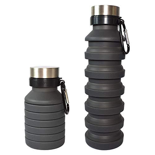 Chasing North Compact Foldable Water Bottle 550ml BPA Free - Collapsible Folding Sports Bottle for Running, Cycling, Gym, Hiking, Camping, Travel