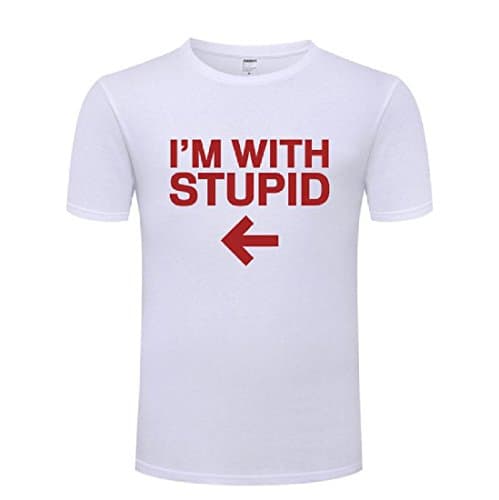 Sheng XiMen I'm with Stupid Short Sleeve Casual Vogue Pullover T Shirts Tops 5 M