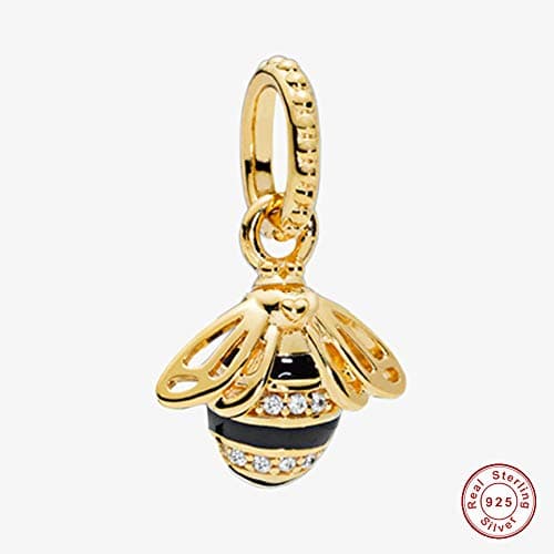 MOCCI 2018 Spring Queen Bee Pendant Bead 925 Silver DIY Fits for Original Pandora Bracelets Charm Fashion Jewelry